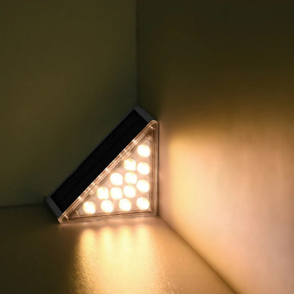 LED Solar Stair Outdoor Light - Triangle Solar Deck Light for Garden, Patio, Yard, Porch and  Front Door