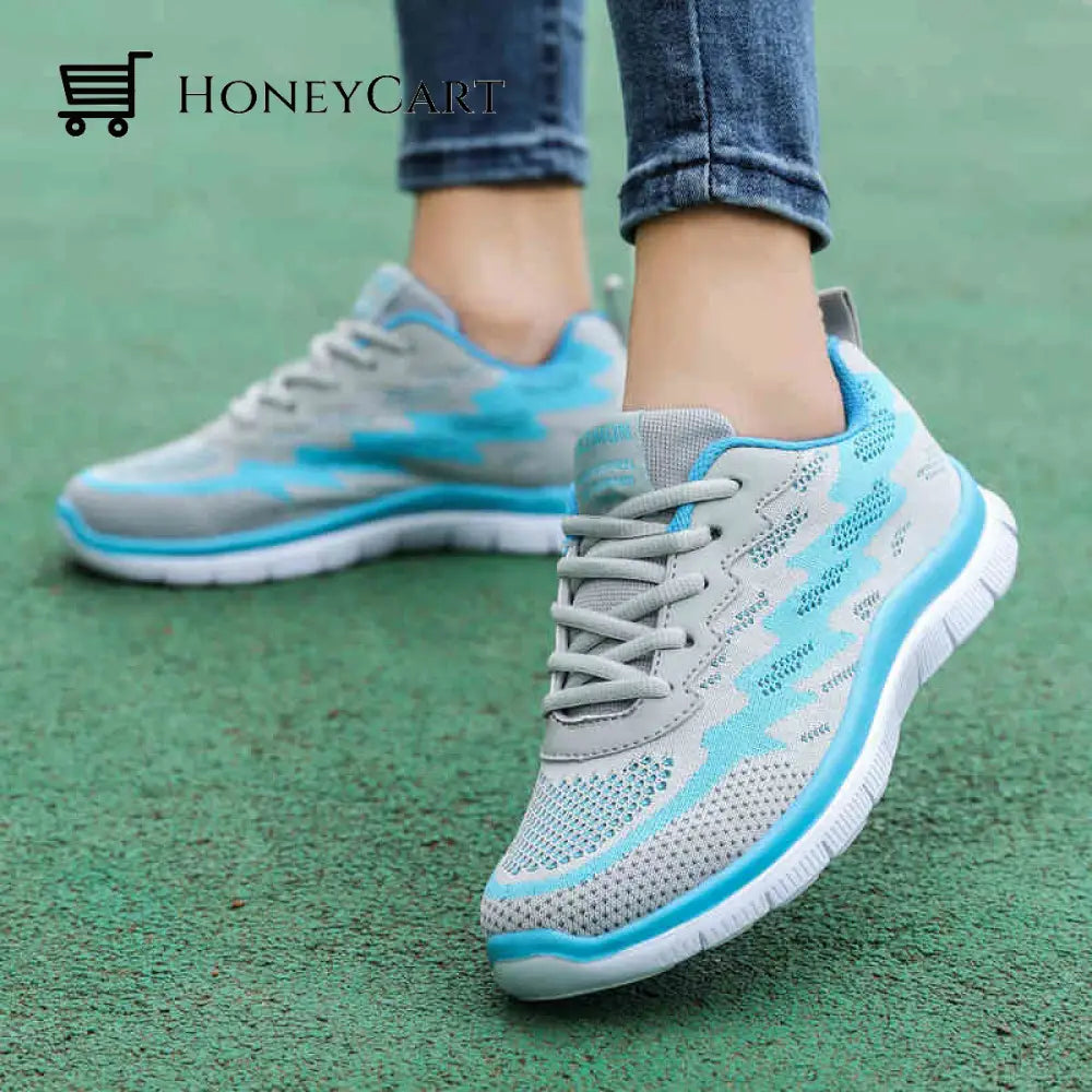 Lightning Lightweight Breathable Knitted Mesh Sports Shoes For Women
