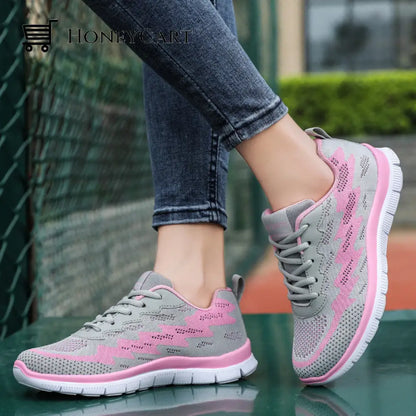 Lightning Lightweight Breathable Knitted Mesh Sports Shoes For Women