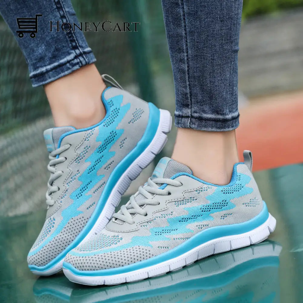 Lightning Lightweight Breathable Knitted Mesh Sports Shoes For Women