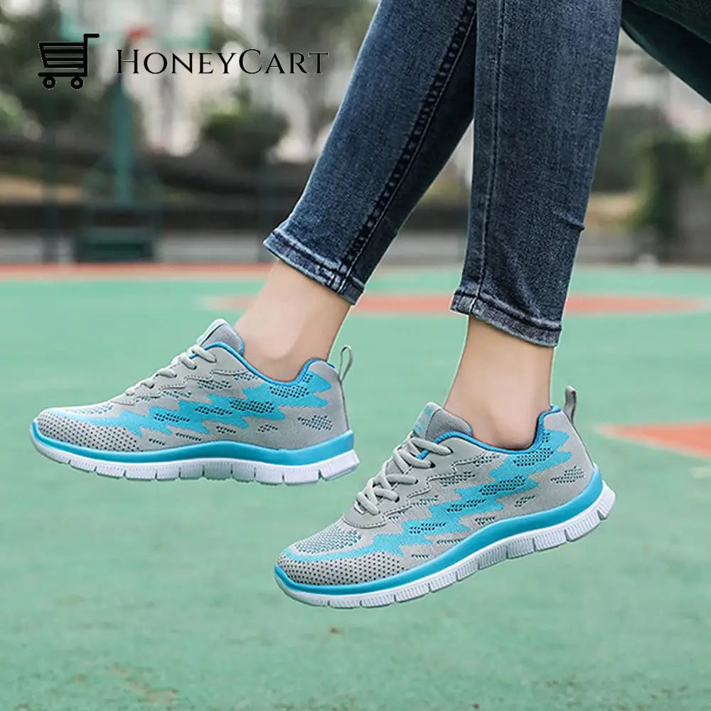 Lightning Lightweight Breathable Knitted Mesh Sports Shoes For Women