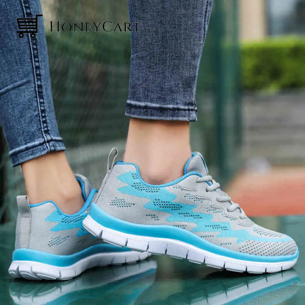 Lightning Lightweight Breathable Knitted Mesh Sports Shoes For Women