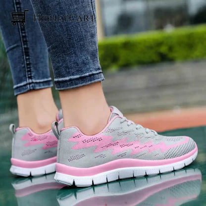 Lightning Lightweight Breathable Knitted Mesh Sports Shoes For Women