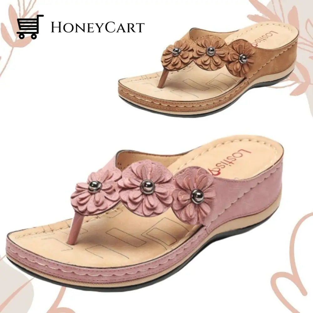 Lightweight Flowers Clip Toe Sandals Ltt-Shoes