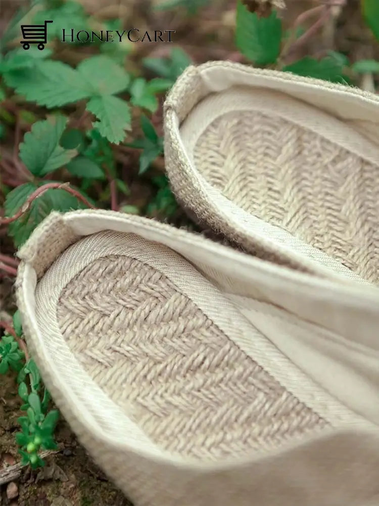 Linen Simple Couple Slippers