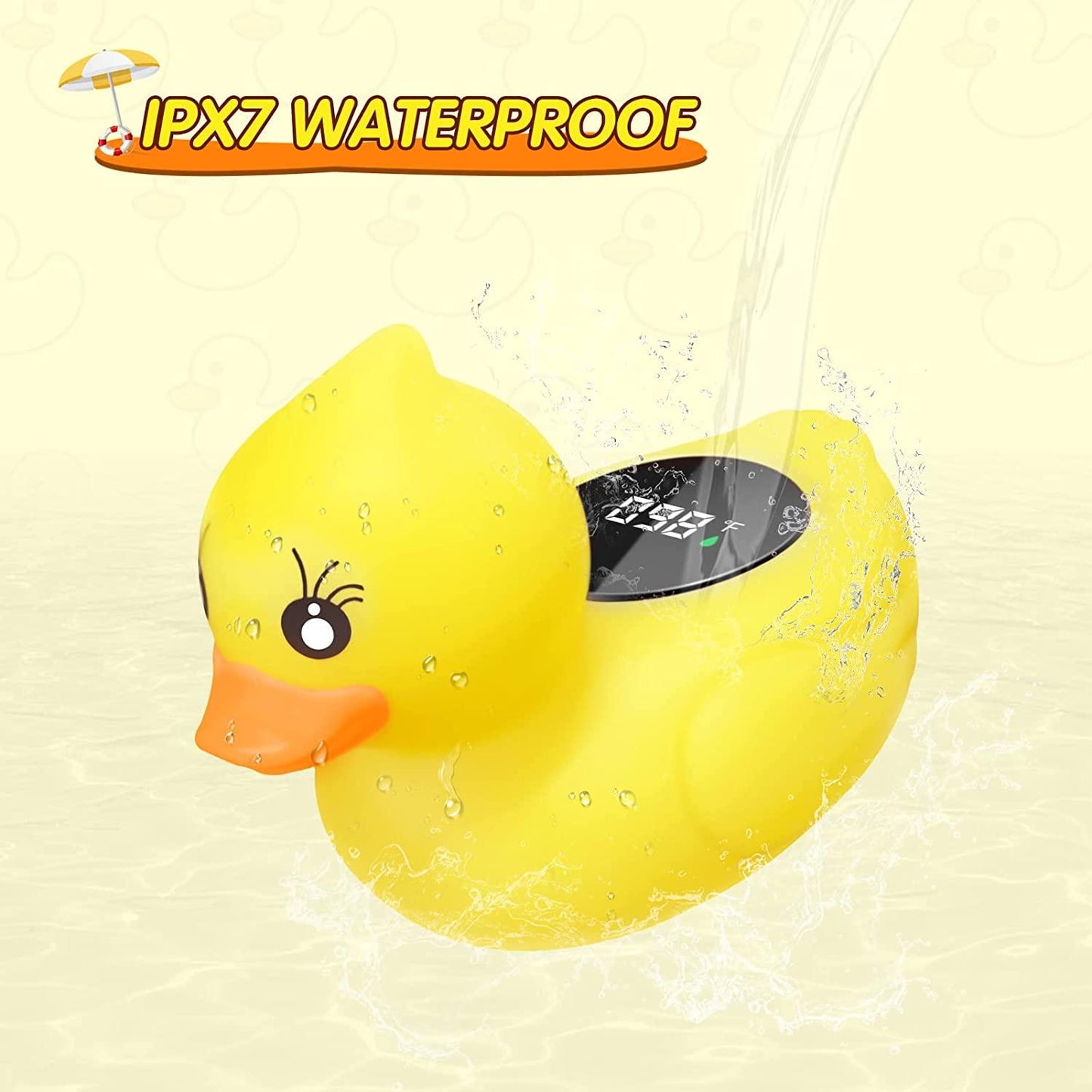 Little Yellow Duck Thermometer - Baby Bath LED Digital Bathtub Water Temperature for Infants, Newborn, Toddler, Kids