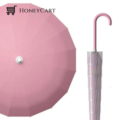 Long Handle Automatic Umbrella Pink Parasols & Rain Umbrellas