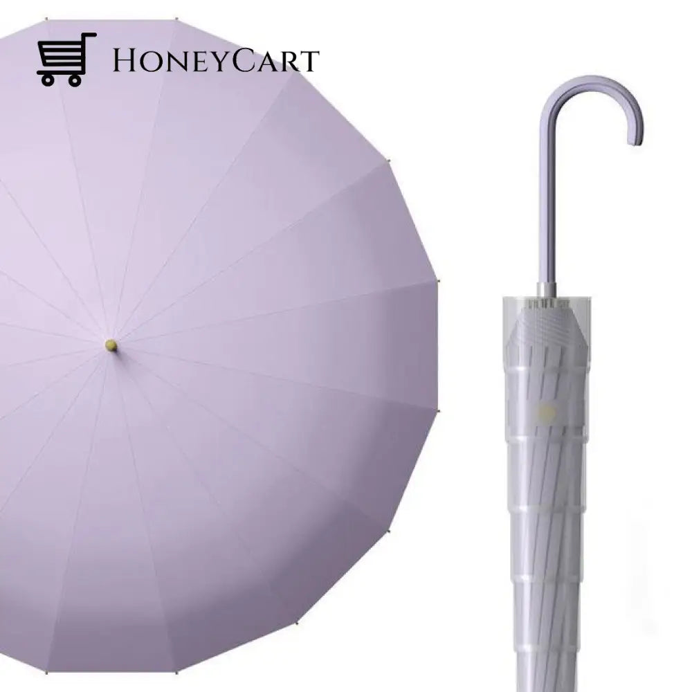 Long Handle Automatic Umbrella Purple Parasols & Rain Umbrellas