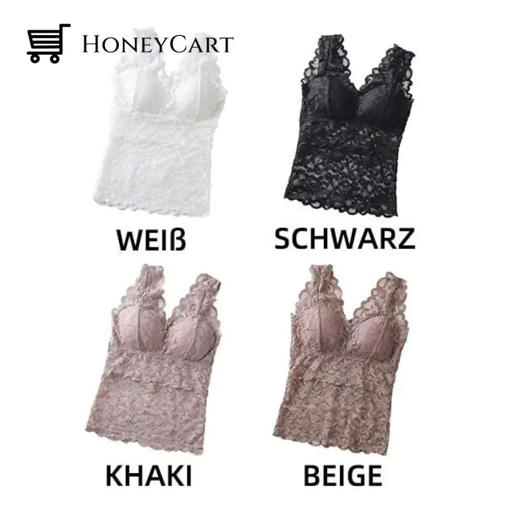 Long Lace Beauty Back Undershirt (Buy More Save More) White+Black+Beige+Khaki / M(40-55 Kg