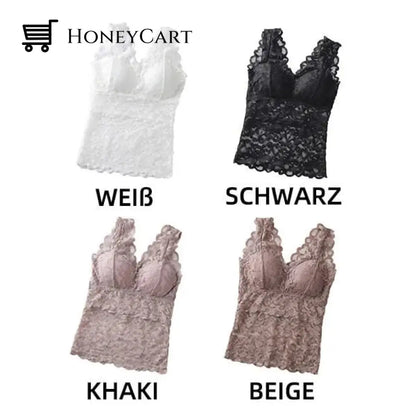 Long Lace Beauty Back Undershirt (Buy More Save More) White+Black+Beige+Khaki / M(40-55 Kg