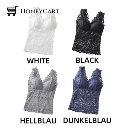 Long Lace Beauty Back Undershirt (Buy More Save More) White+Black+Pale Blue+Drak Blue / M(40-55 Kg