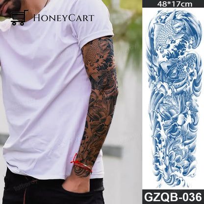 Long Lasting Full Arm Sleeve Tattoo Sticker Gzqb36 Temporary Tattoos