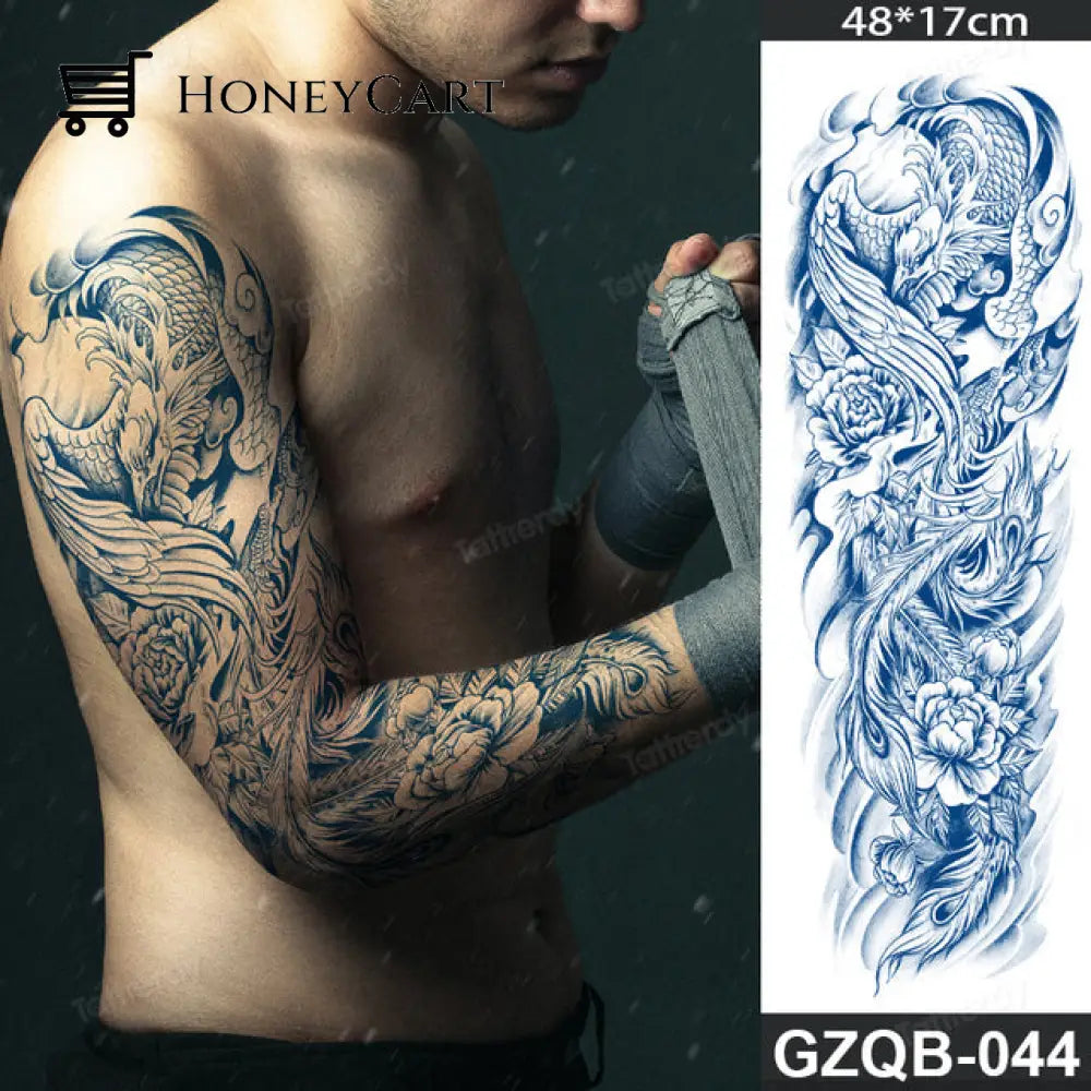 Long Lasting Full Arm Sleeve Tattoo Sticker Gzqb44 Temporary Tattoos