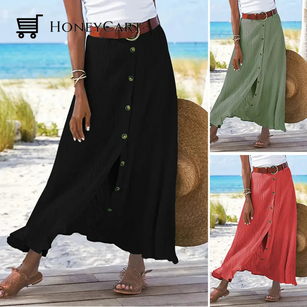 Long Skirt In Solid Color