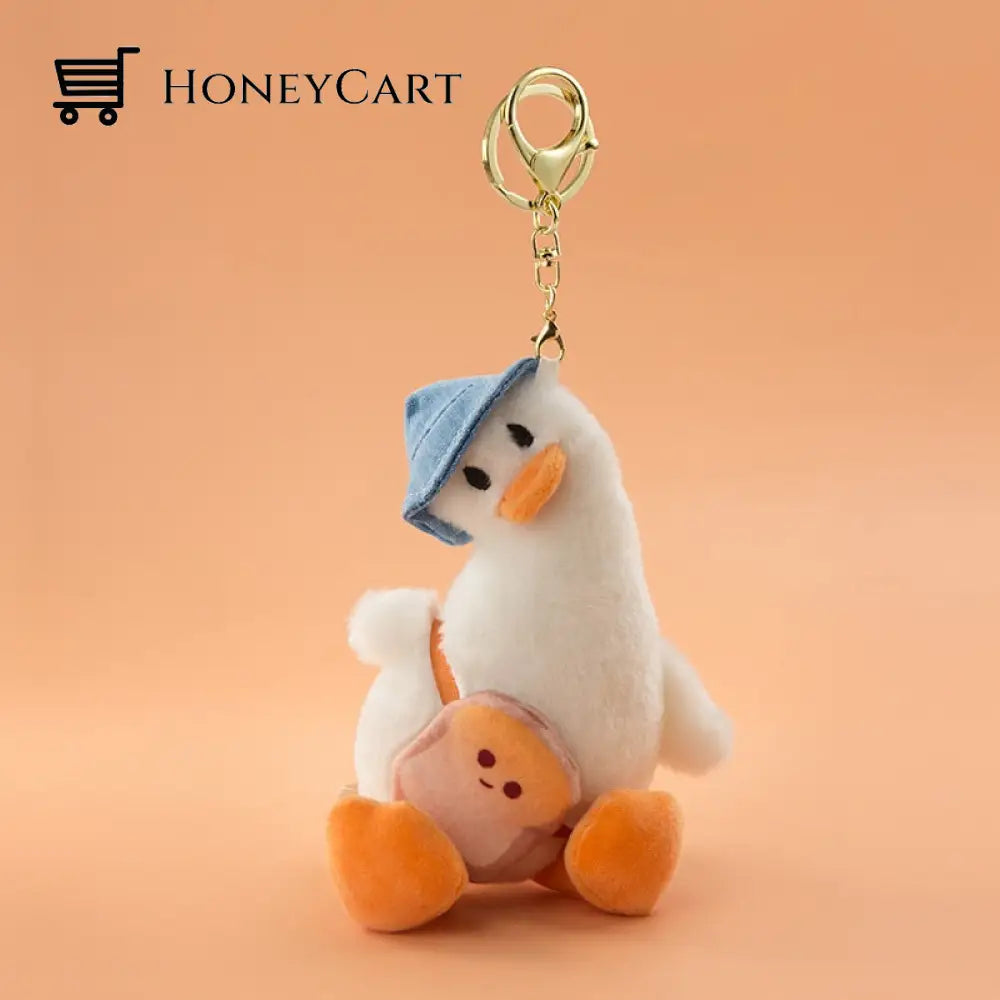 Lovely Crooked Duck Doll Keychain White Keychains