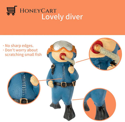 Lovely Diver Fish Tank Decorations Tool