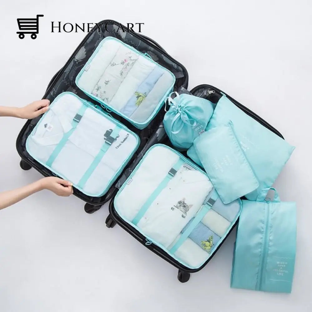 Luggage Packing Organizer Set (7 Pcs) Blue Can Organizers