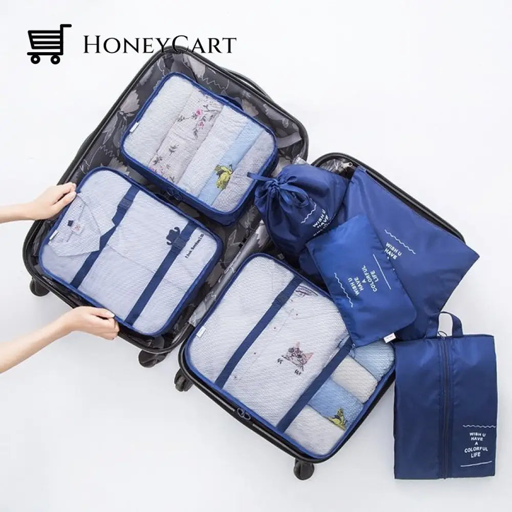 Luggage Packing Organizer Set (7 Pcs) Navy Can Organizers