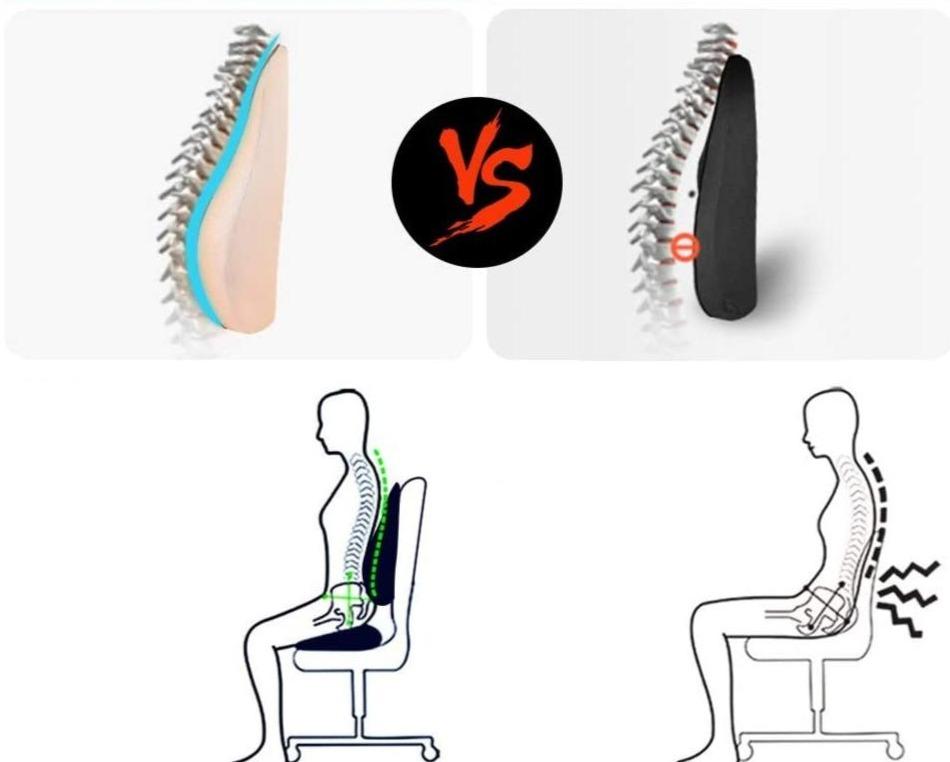 Deluxe Lumbar Support Cushion Pillow Orthopedic Backrest for Car Seat Office Chair