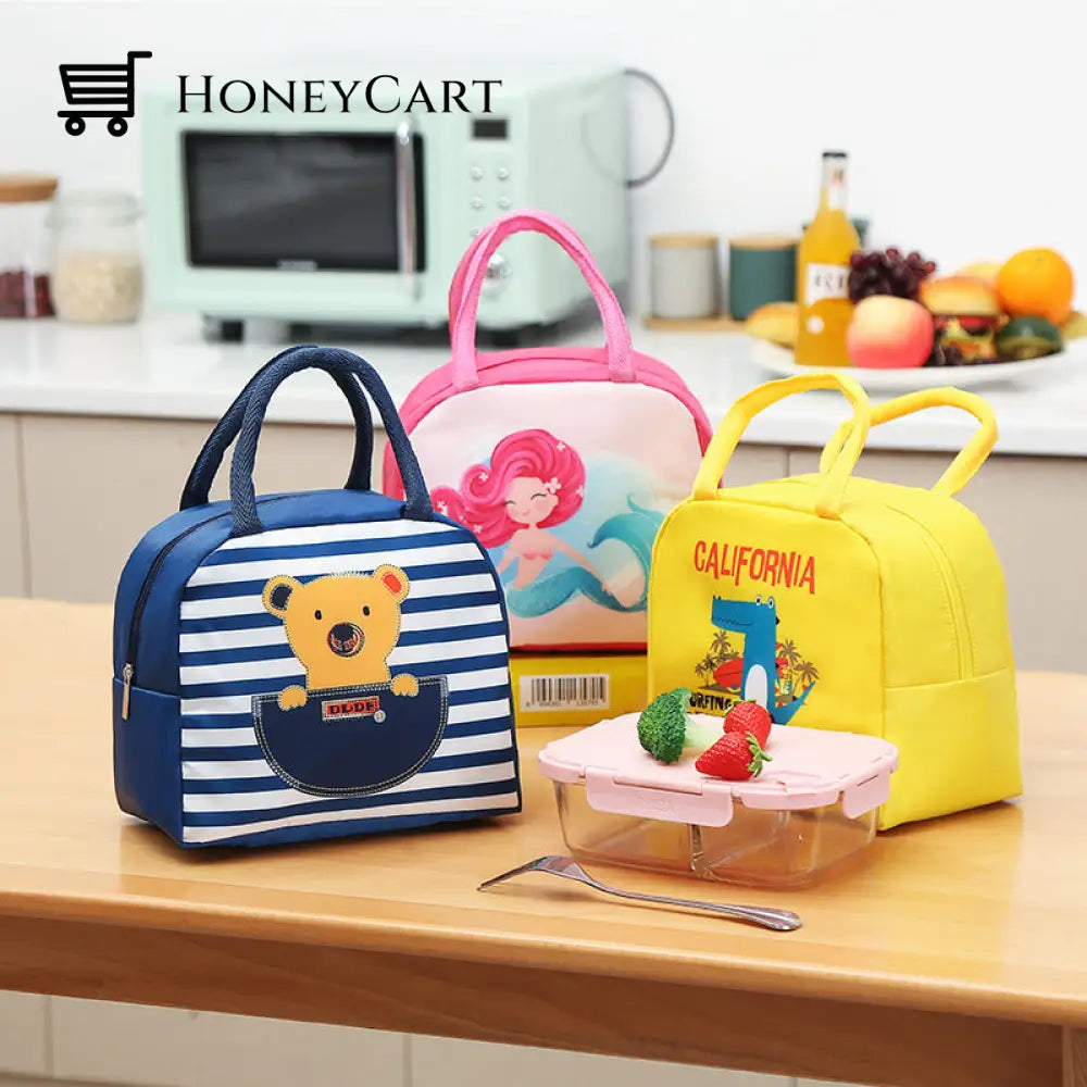 Lunch Box Insulation Japanese Cartoon Bento Tote Bag Kids Cj