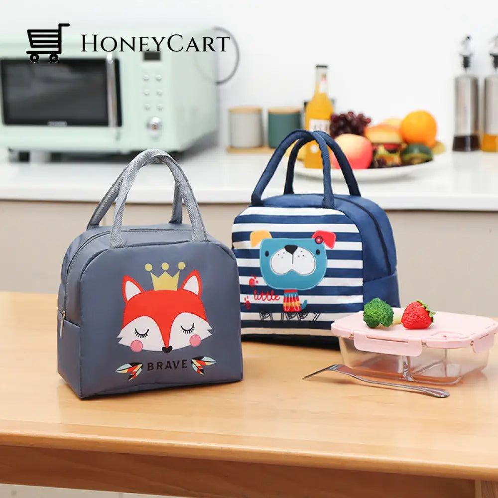 Lunch Box Insulation Japanese Cartoon Bento Tote Bag Kids Cj