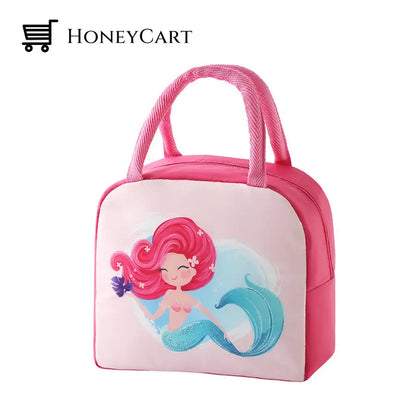 Lunch Box Insulation Japanese Cartoon Bento Tote Bag Mermaid Kids Cj