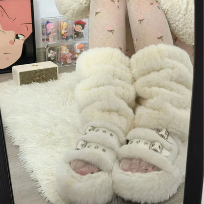 Fur Leg Warmers for Women Luxurious Thick Imitation Mink Fur