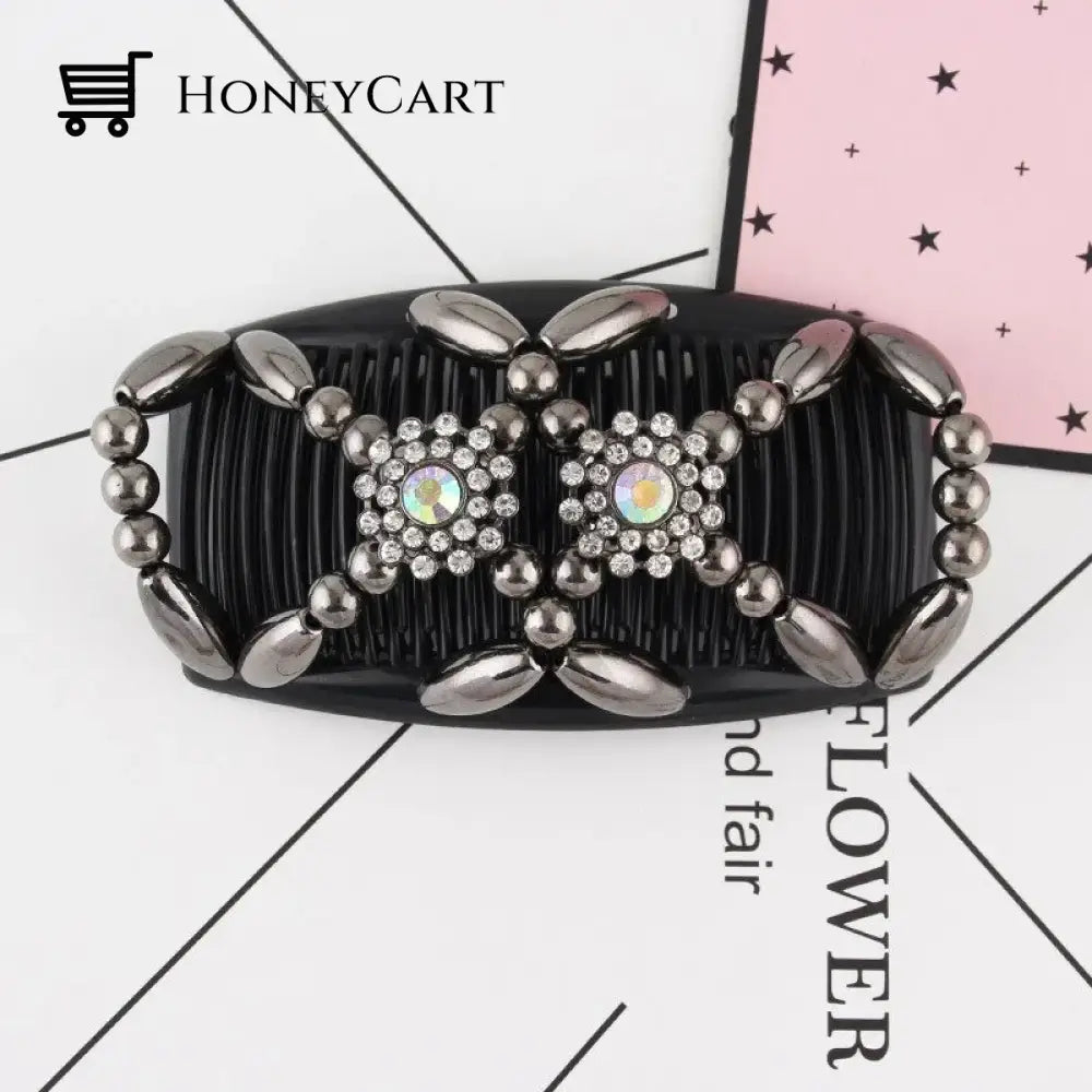 Magic Hair Comb Black Flower Tool