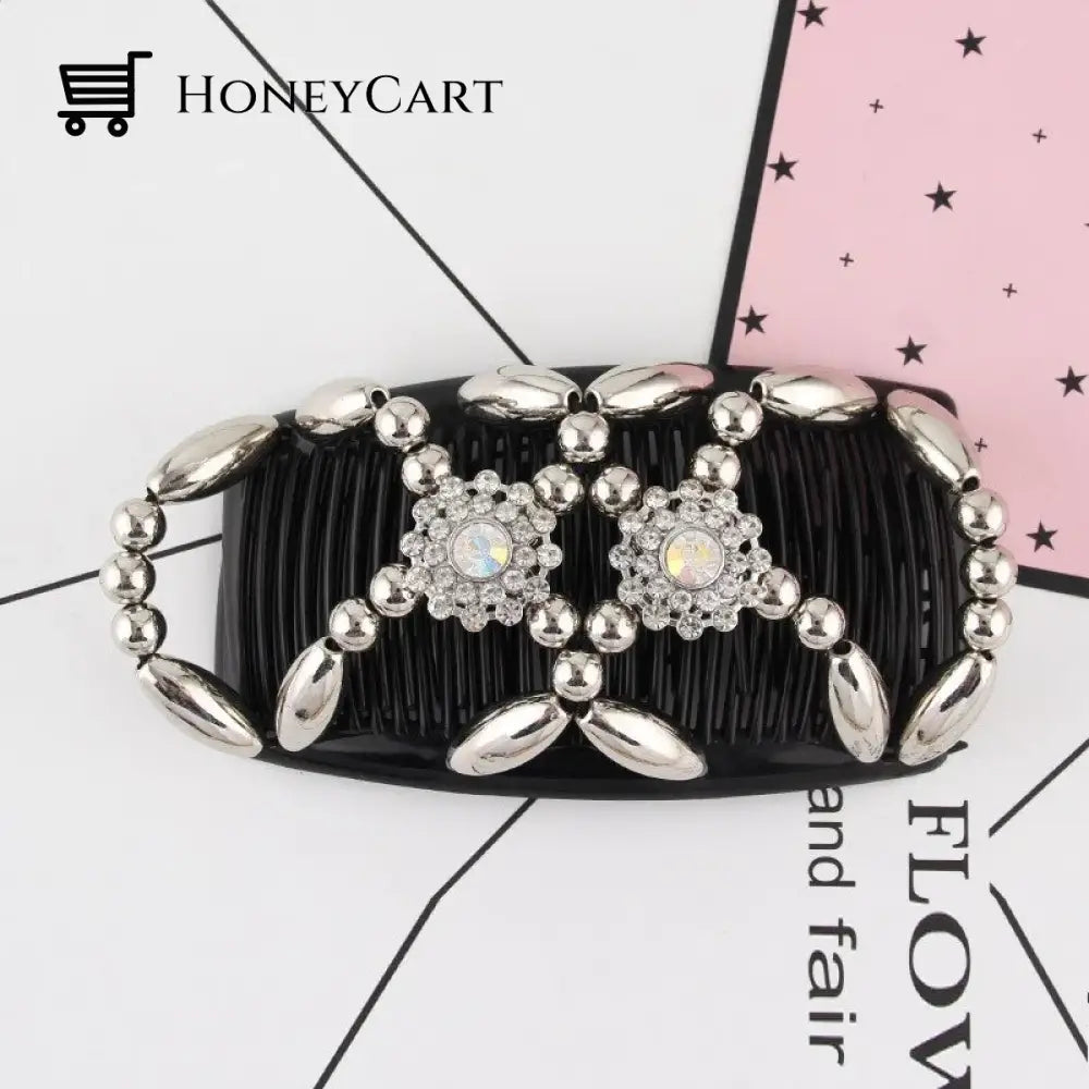 Magic Hair Comb Silver Flower Tool