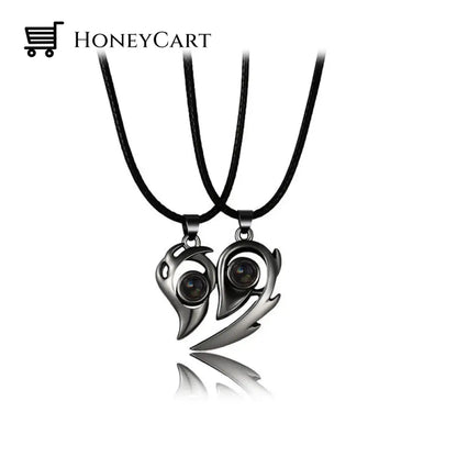 Magnetic Abstract Heart Couples Necklace Nc21Y0455-3 Necklaces
