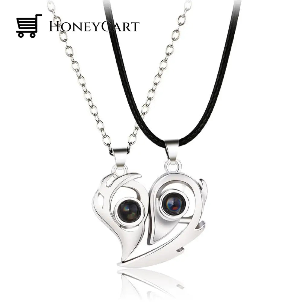 Magnetic Abstract Heart Couples Necklace Nc21Y0455-4 Necklaces