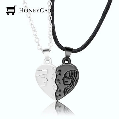 Magnetic Abstract Heart Couples Necklace Nc21Y0513-1 Necklaces
