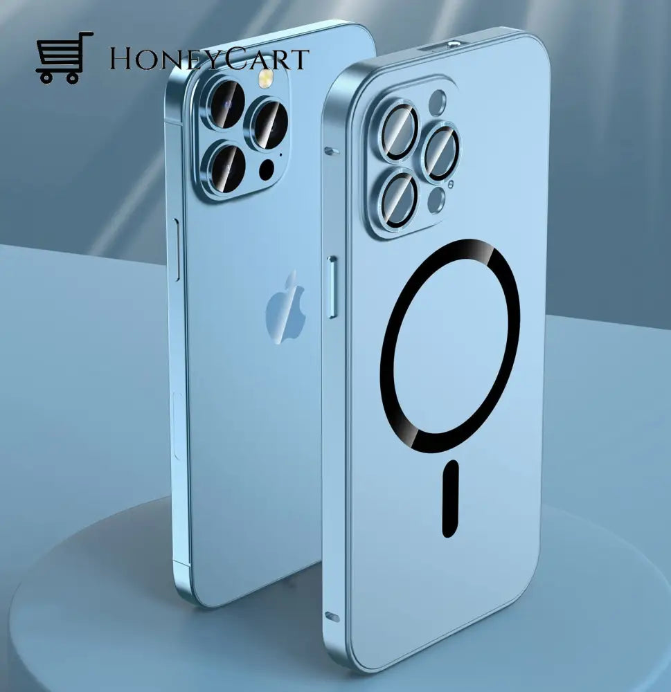 Magnetic Charging Aluminum Metal Bumper Matte Case Cover For Iphone