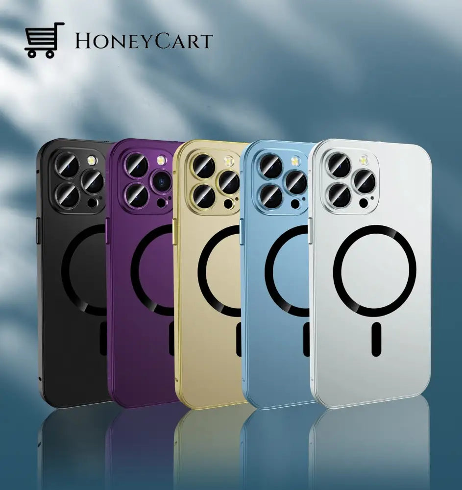 Magnetic Charging Aluminum Metal Bumper Matte Case Cover For Iphone