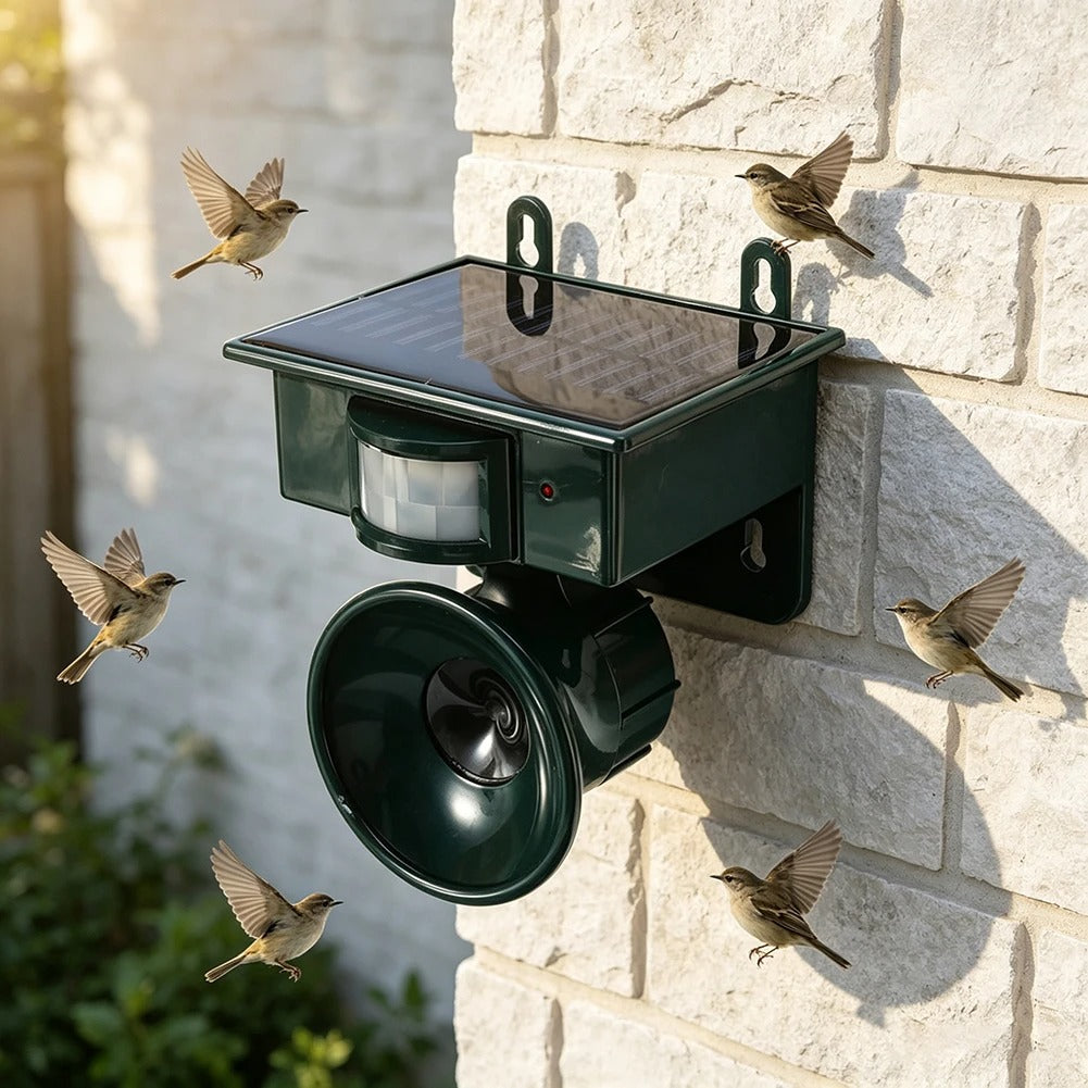Solar Ultrasonic Animal Birds Repeller | Motion Sensor Bird Deterrent for Crows