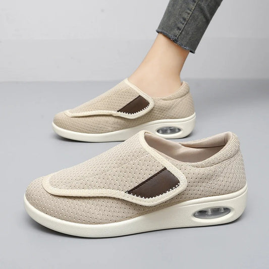 Wide Diabetic Shoes for Swollen Feet with Adjustable Straps and Removable Memory Foam Insoles