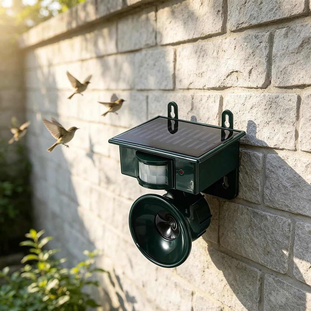 Solar Ultrasonic Animal Birds Repeller | Motion Sensor Bird Deterrent for Crows