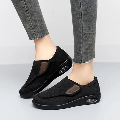 Wide Diabetic Shoes for Swollen Feet with Adjustable Straps and Removable Memory Foam Insoles