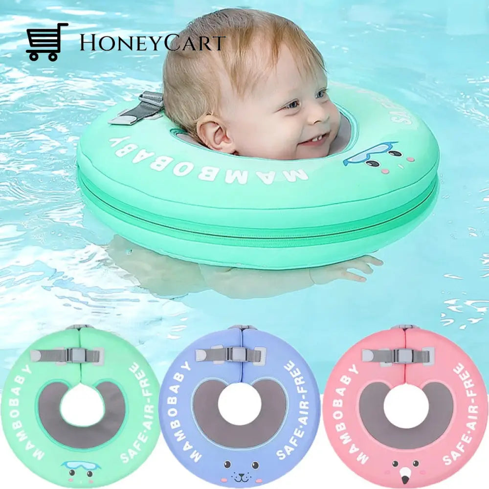 Mambo None Inflatable Safety Baby Swimming Float Ring 3D Cover L Green Child Aids