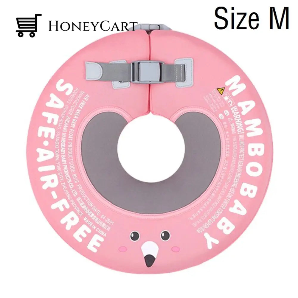 Mambo None Inflatable Safety Baby Swimming Float Ring 3D Cover M Pink Child Aids