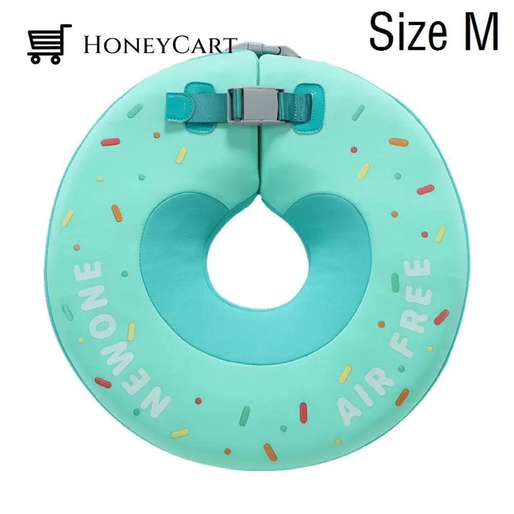 Mambo None Inflatable Safety Baby Swimming Float Ring 3D Donut Green M Child Aids
