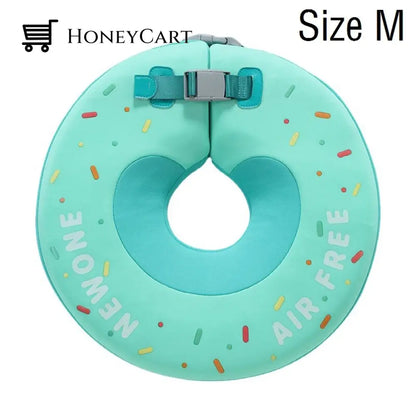 Mambo None Inflatable Safety Baby Swimming Float Ring 3D Donut Green M Child Aids
