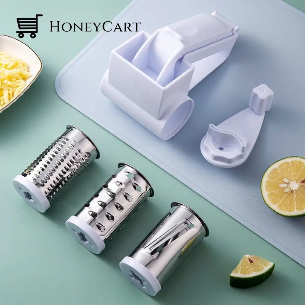 Manual Cutter Rotary Cheese Graters 3-In-1 Blade