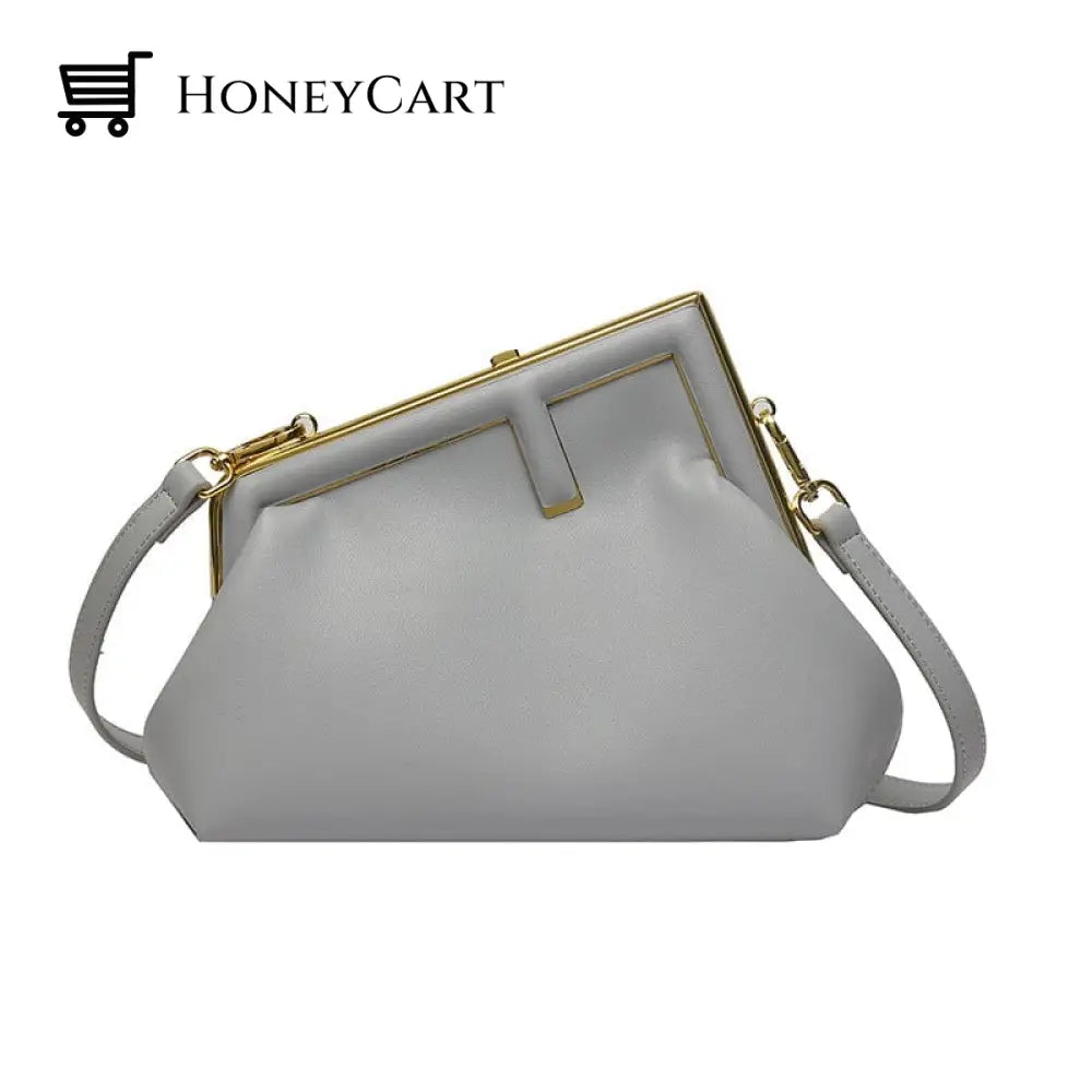 Medium Clip Shoulder Bag Grey