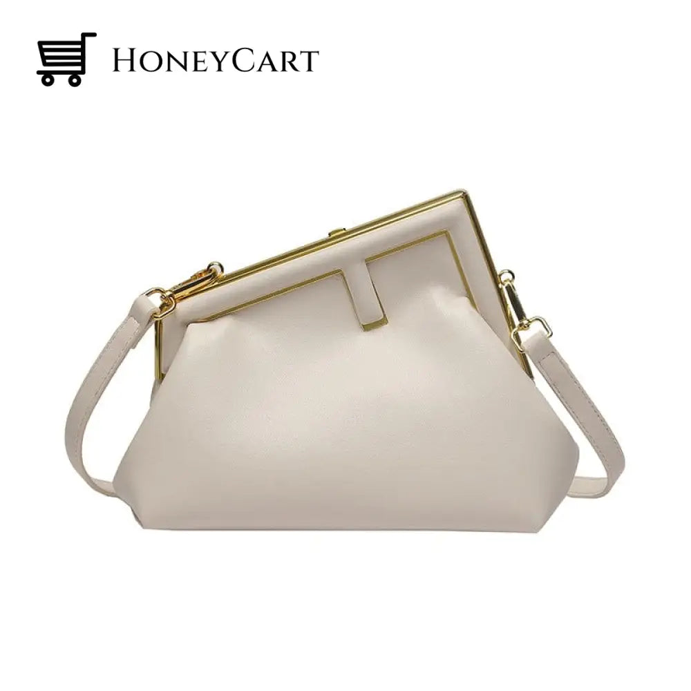 Medium Clip Shoulder Bag White