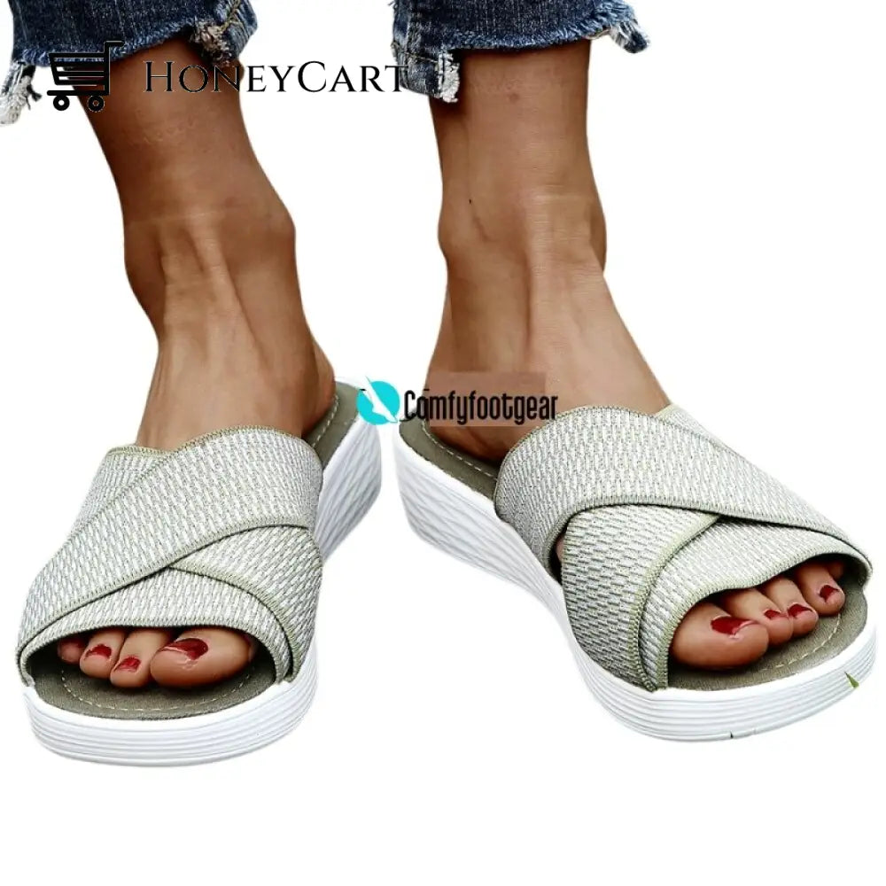 Memory Foam Womens Slide Sandals For Bunions