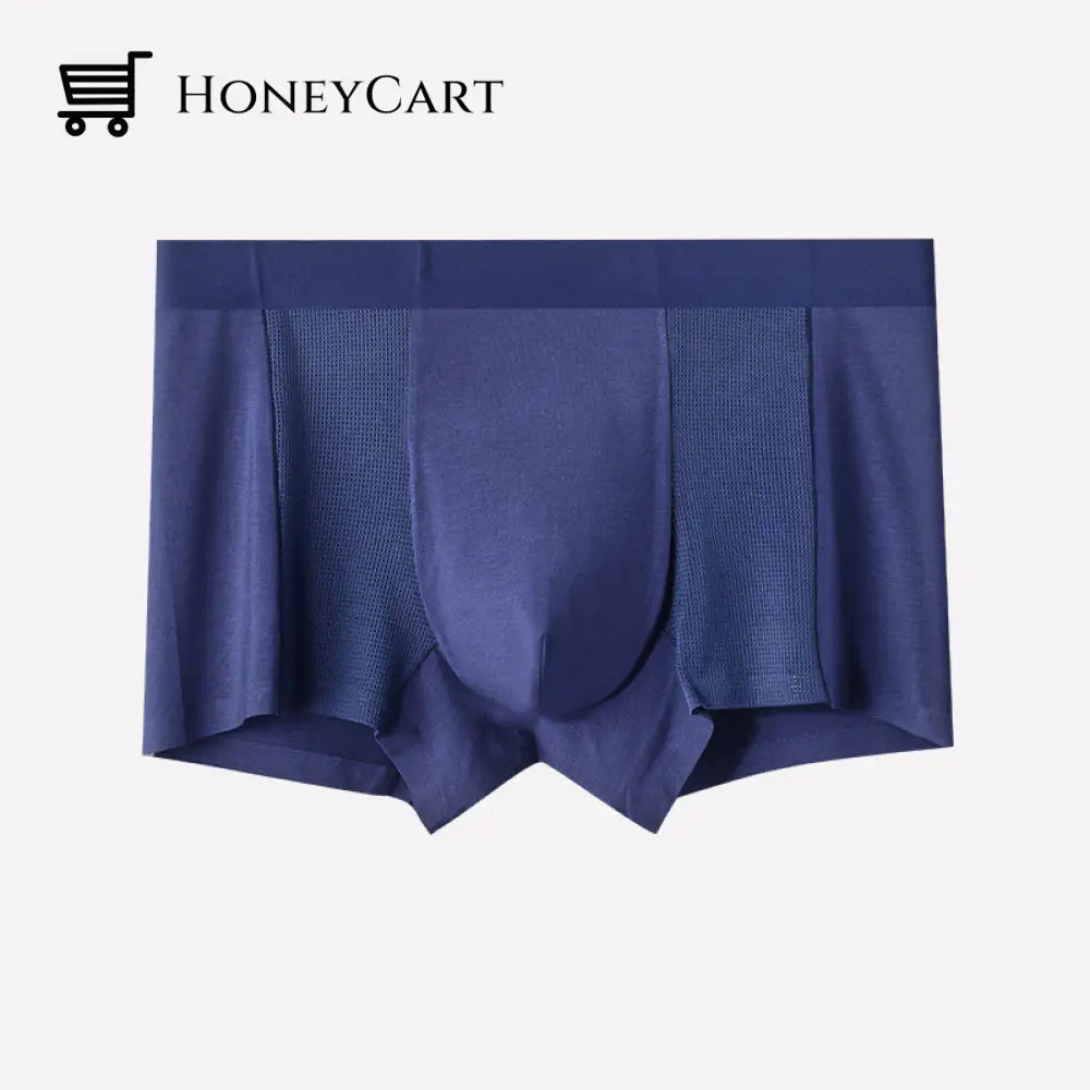 Mens Hollow Breathable Underwear Sapphire Blue / L