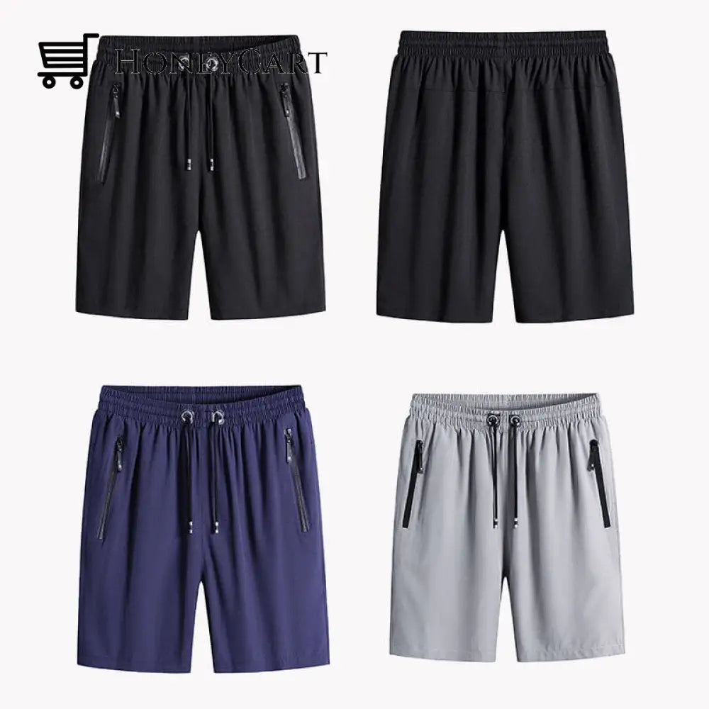 Mens Plus Size Ice Silk Stretch Shorts