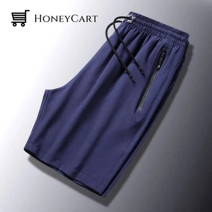 Mens Plus Size Ice Silk Stretch Shorts