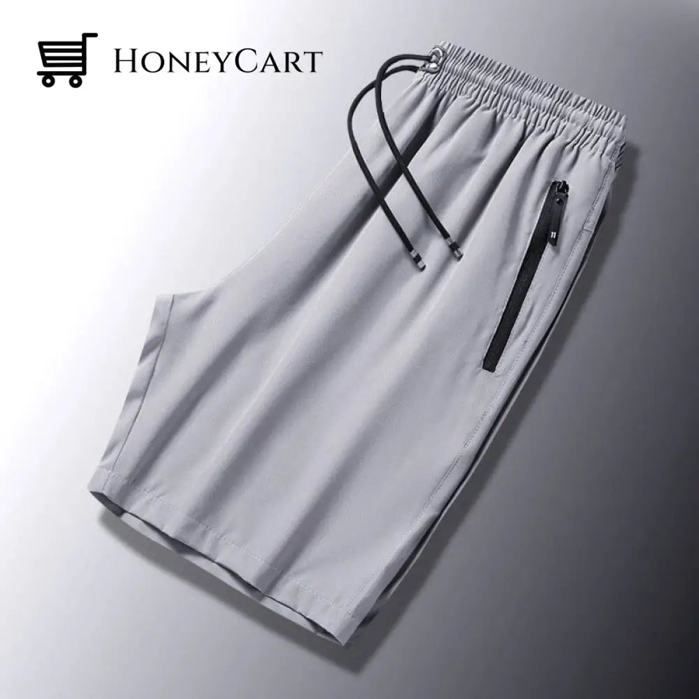 Mens Plus Size Ice Silk Stretch Shorts